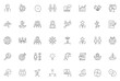 © Kiran - Business people line icons set. Businessman outline icons collection. Teamwork, human resources, meeting, partnership, meeting, work group, success, resume