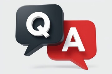 Leinwandbilder - 3D rendered image of Q&A chat bubbles, representing questions and answers.