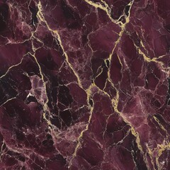 Wall Mural - Deep burgundy marble with intricate gold veining and natural glossy surface