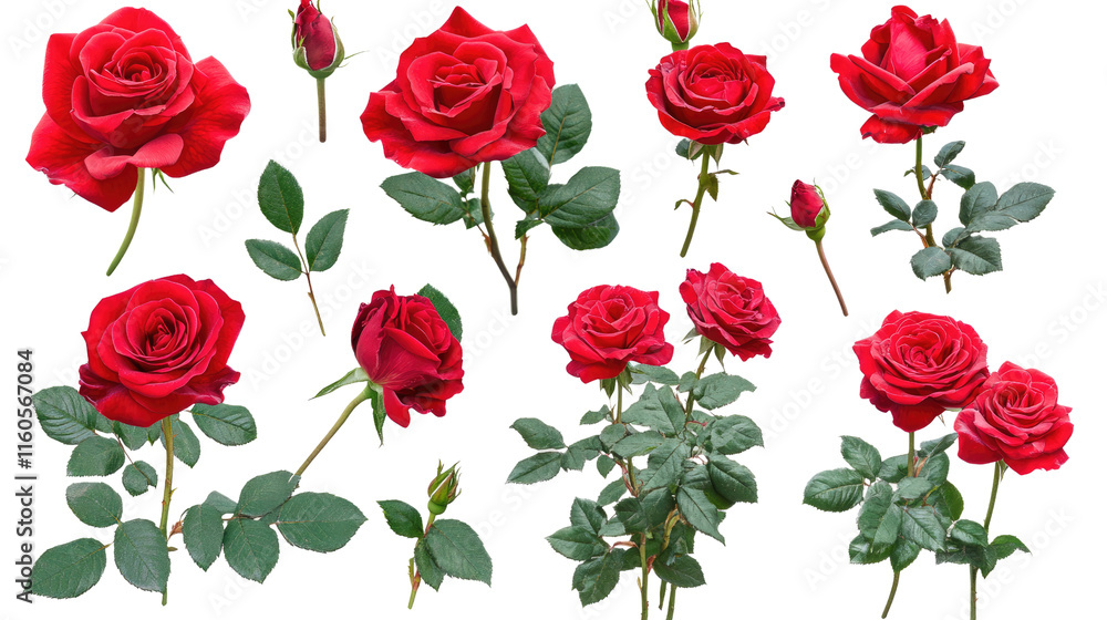 Red Rose Collection A vibrant collection of red roses in various