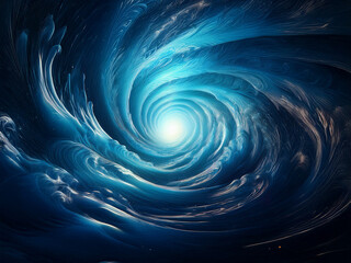 Aufkleber - A mesmerizing swirling vortex of blue hues, radiating light from its center, evokes a sense of depth and mystery.  The ethereal glow hints at a celestial or spiritual journey.
