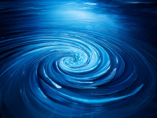 Aufkleber - A mesmerizing swirling vortex of deep blue hues, illuminated from above, creates an ethereal underwater scene.  The concentric circles and dynamic flow evoke a sense of depth and mystery.