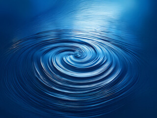 Leinwandbilder - A mesmerizing swirl of deep blue water creates a hypnotic vortex.  The concentric circles ripple outwards, suggesting movement and depth.  Light reflects on the surface, adding a luminous quality.