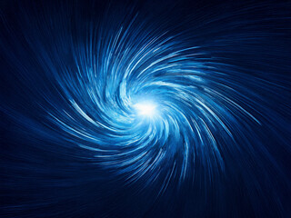 Aufkleber - A mesmerizing swirling vortex of vibrant blue energy, radiating light from its core, evokes a sense of cosmic mystery and power.  The dark background enhances the luminous intensity of the spiral.
