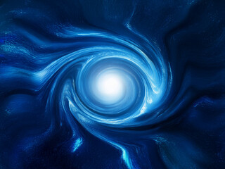 Aufkleber - A swirling vortex of luminous blue energy, radiating light from its core, creates a mesmerizing and otherworldly spectacle.  The deep blues suggest depth and mystery.