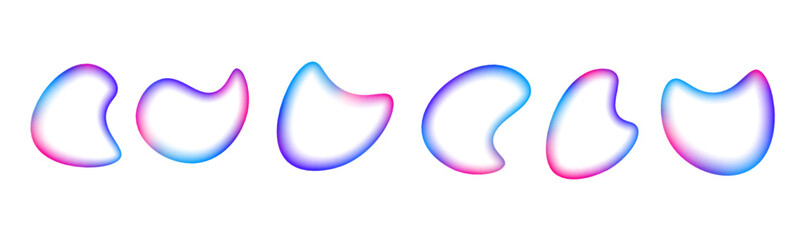 Aufkleber - Abstract pastel neon holographic blurred grainy circle gradient on white background texture in PNG vector format. Space bright colorful shapeless frame PNG on white background. 