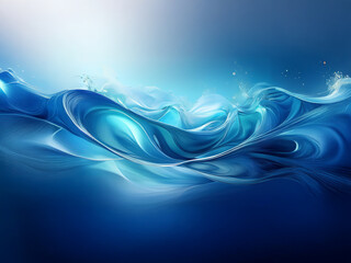 Aufkleber - Abstract artwork depicting flowing, luminous blue water.  The image evokes a sense of serenity and fluidity.