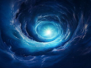 Aufkleber - A swirling vortex of deep blue, luminous at its core, evokes a sense of mystery and the unknown.  The texture is like cosmic clouds, creating a hypnotic, ethereal effect.