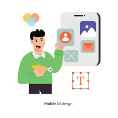 Wall Mural - mobile ui design concept vector illustration. web hosting isolated on white background.