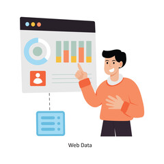 Wall Mural - web data concept vector illustration. web hosting isolated on white background.