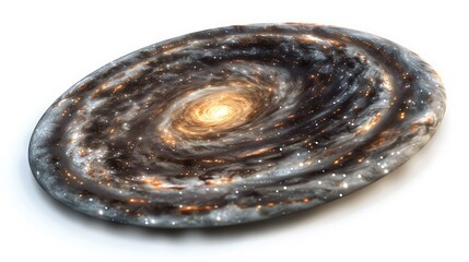 Wall Mural - A star-filled galaxy with swirling nebulae, captured in a realistic 3D render on a white background