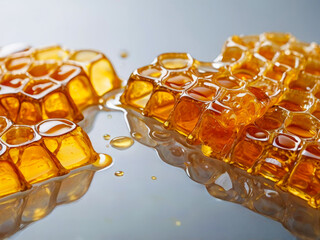 ice cubes with honey syrup