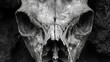 © Alla - Close-up image of a bird's skull in monochrome tone, suitable for editorial or decorative use