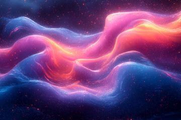 Poster - Vibrant liquid shapes swirling in dynamic motion,