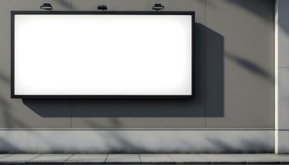 Mockup a white blank billboard poster displayed on the outdoor against.  Significantly, promotion information for business marketing announcements and details