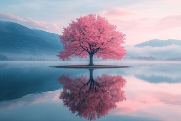 Canvas Print - tree on the lake