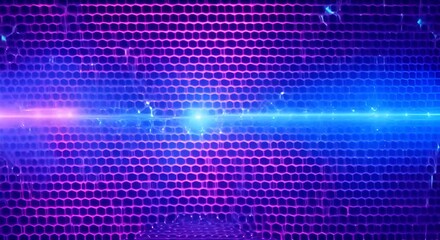 Wall Mural - neon blue dots and lines technologic background 4k