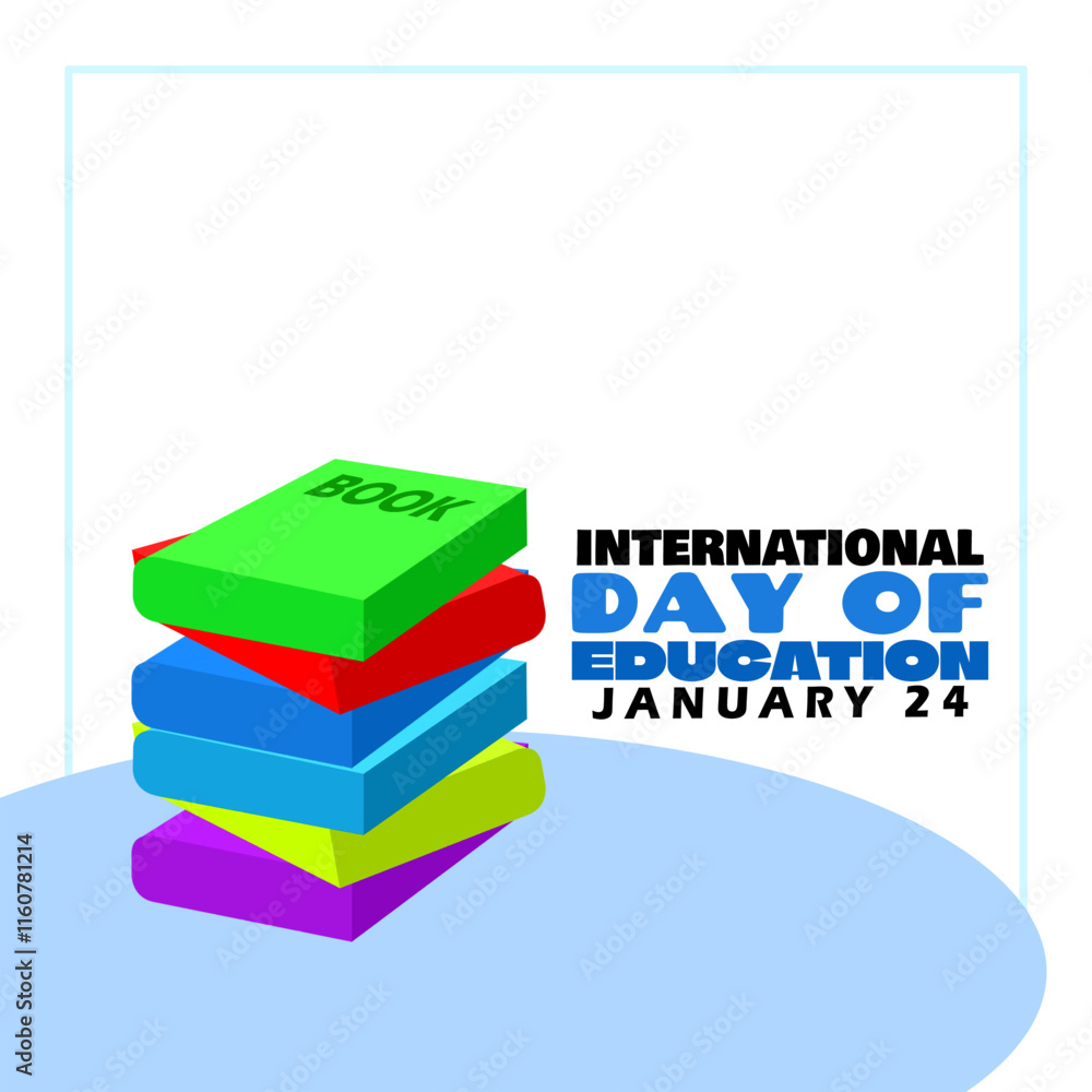 International Day of Education to celebrate on January 24th. Stack of ...