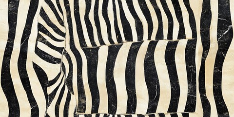 Wall Mural - black and white zebra seamless pattern with bold stripes for versatile design projects