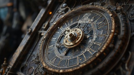 Antique clock with visible center wheel