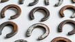 © Best_Seller - Lucky  steel horseshoes set isolated on white background, such as idea of logo