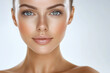 © AI PP - Beautiful skin woman face, healthy beauty skincare for adverstising. Generative Ai.