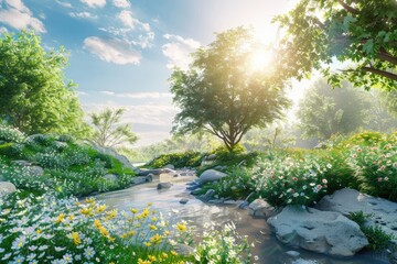 Bright and sunny landscape combines with her healthy look