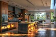© Harsha - Kitchen in modern home with large center island