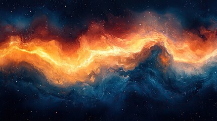 Wall Mural - oil painting and swirl patterns with space on canvas for art showcase creative liquid effects and st