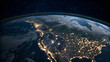 © Sadaqat - Earth in Its Splendor: A Breathtaking View of North America’s Lights Against the Infinite Starry Cosmos'