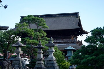 Wall Mural - Scenery of Zenkoji Temple with lanterns and pine trees