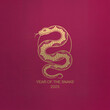 © Generative Stock - 2025 Year Of The Snake - Lunar New Year. Blank template. Design illustration. Space for copy. Conceptual. Flowing. Abstract background. Elegant. Corporate. Marketing. Poster
