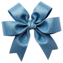 Wall Mural - shiny blue gift bow with glossy texture and sparkling highlights