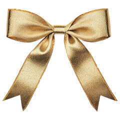 Wall Mural - shiny gold ribbon bow with elegant shading and reflections. Perfect for gifts