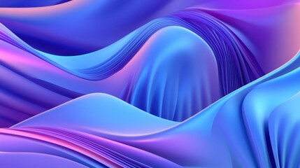 Poster - Abstract blue and purple flowing waves.