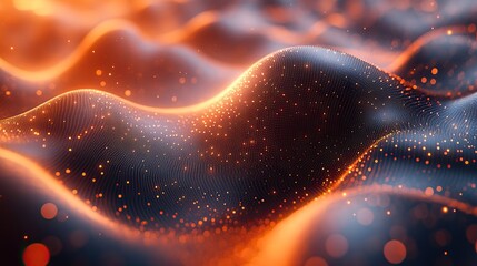 Wall Mural - vivid 3d shapes with textures, abstract quantum mechanics, hologram effect, and innovation