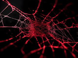 Wall Mural - Red Spiderweb Abstract Background Image