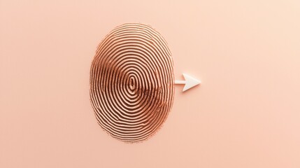 Poster - Abstract fingerprint illustration with artistic texture and arrow