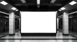 © Michel - Subway Station Billboard Mockup: A blank billboard in a subway station, perfect for showcasing your brand or advertising campaign. The clean.