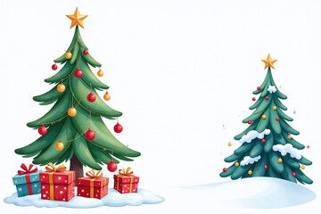 Wall Mural - watercolor christmas clipart personal use available isolated white background image