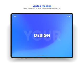 Aufkleber - 3D Tablet frame less blank screen. Empty screen device tablet mockup element. Can be used for mobile app, UI UX, business presentations. High quality EPS10 ultra realistic tablet with editable screen