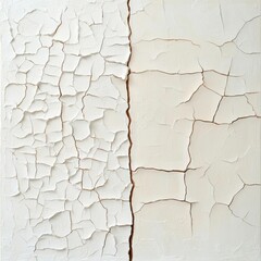 Canvas Print - Cracked Texture Surface with Contrast of Light Neutral Shades