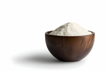 Wall Mural - Wooden Bowl of Flour, Realistic Food Image