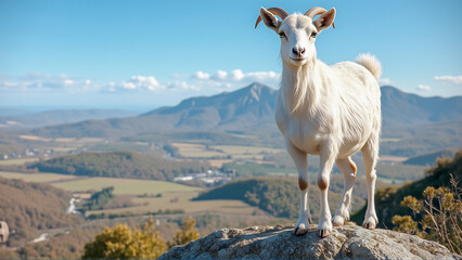 Wall Mural - mountain goat in the mountains