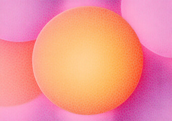 Wall Mural - blurred round circle gradient background with grain texture. pink and orange colors.