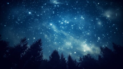 Wall Mural - Long exposure of a strars moving in the night sky, golden hour lighting, empty space on the left for text,generative ai illustration
