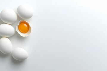 Wall Mural - White Eggs and Yolk Realistic Photo