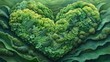 © aritha - A heart-shaped arrangement of lush green plants and ferns, symbolizing nature and love.