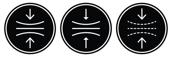 Elasticity vector icon. Elastic icon Compression up and down arrow symbol pictogram of elastic resilience.