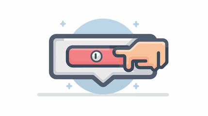 Modern Transparent Submit Button Outline Vector Icon Isolated